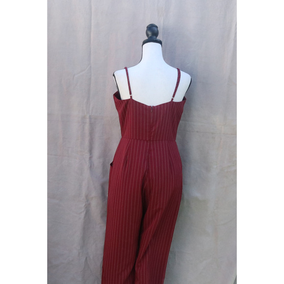 Honey Punch Large Spaghetti Strap Pinstriped Jumpsuit - Picture 3 of 8